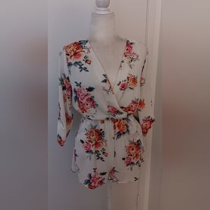 Chic Floral Print Romper